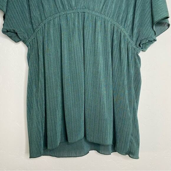 Flounce Emerald Green Kaftan Blouse Large - Picture 4 of 8